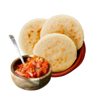 Arepas con Guiso
